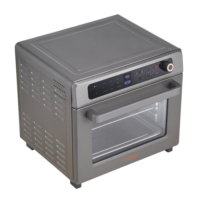 VEVOR 12-IN-1 Air Fryer Toaster Oven, 25L Convection Oven, 1700W Stainless Steel Toaster Ovens Countertop Combo with Grill, Pizza Pan, Gloves, 12 Slices Toast, 12-Inch Pizza, Home and Commercial Use